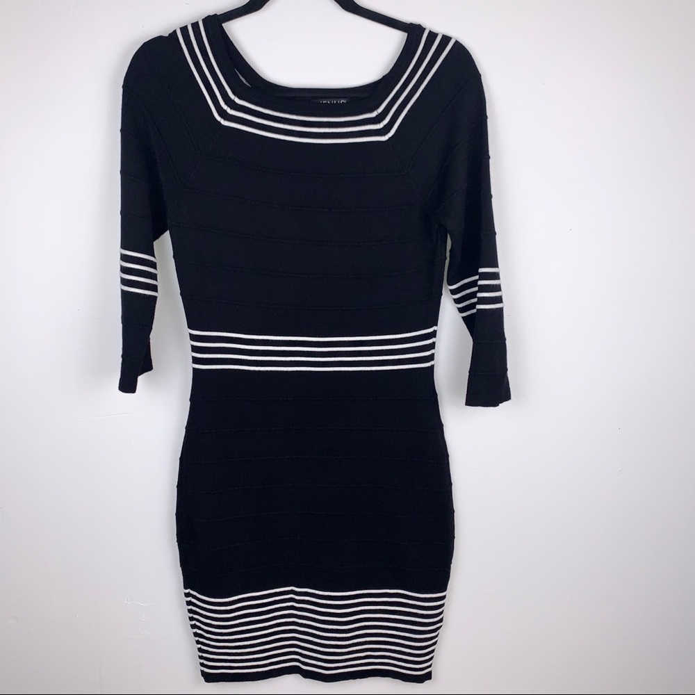 VENUS Black and White Cozy Sweater Dress Sz Small